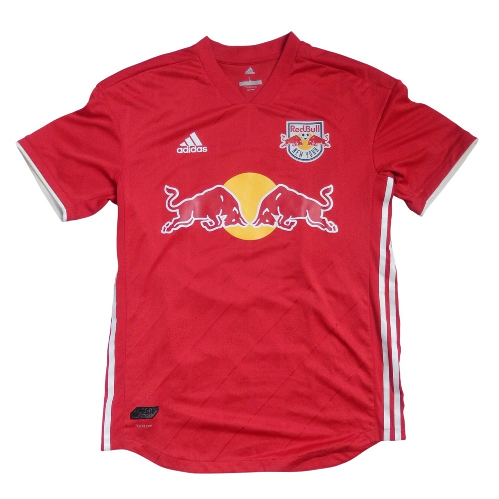 Adidas New York Red Bulls 2018 MLS Soccer Jersey Red Mens Large ClimaCool 129